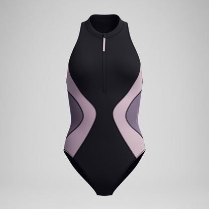 Speedo Colourblock Swimsuit Black/Dark Grey