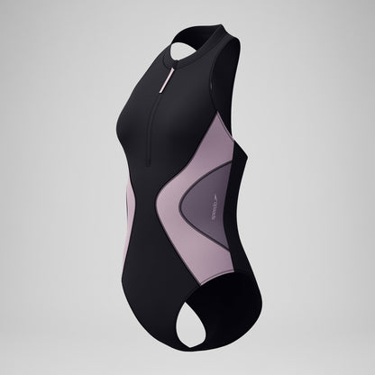 Speedo Colourblock Swimsuit Black/Dark Grey