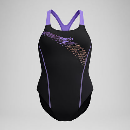 Speedo Medley Logo Swimsuit Black/Peach