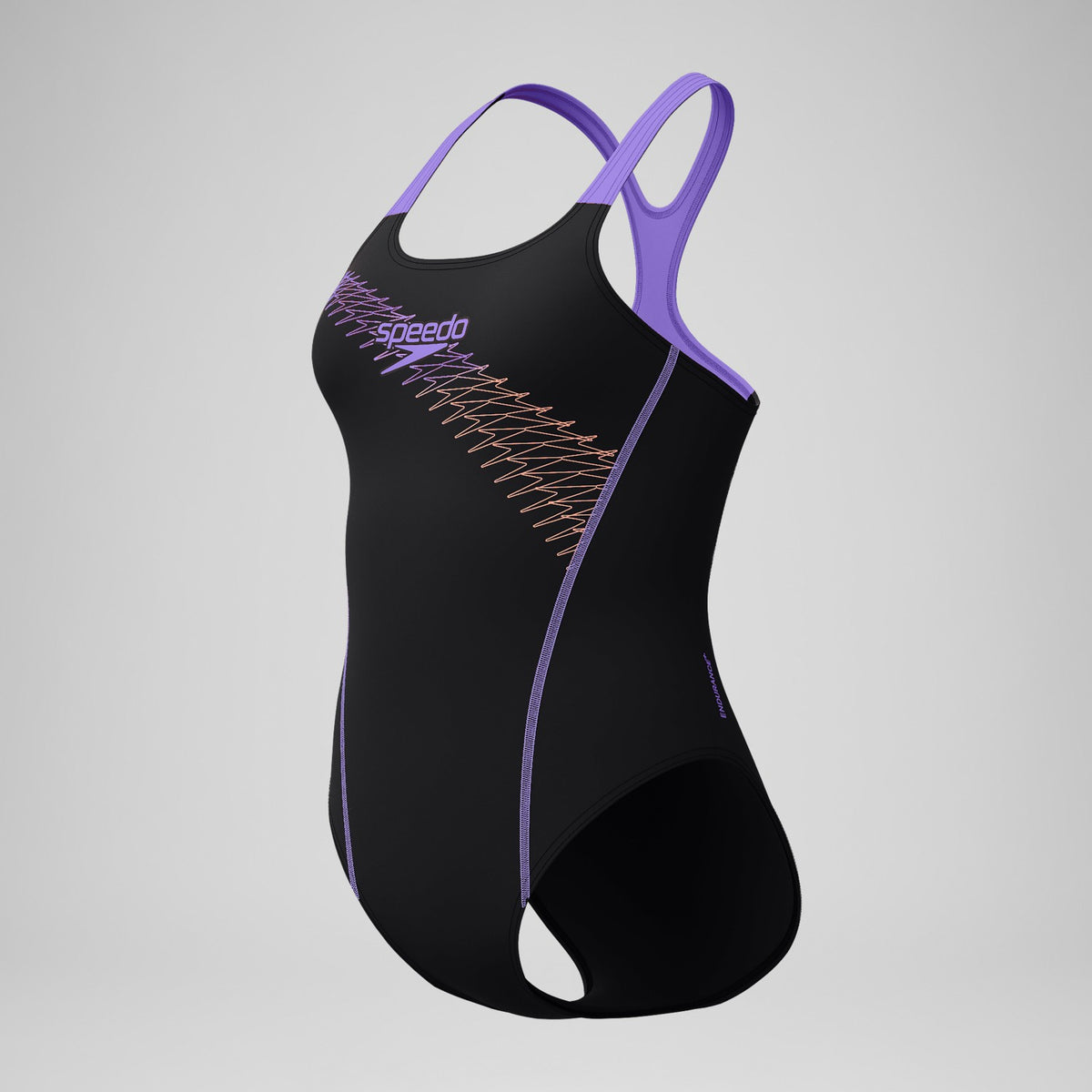 Speedo Medley Logo Swimsuit Black/Peach