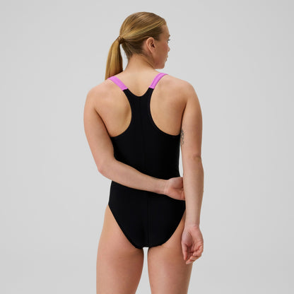 Speedo HyberBoom Splice Racerback Swimsuit Black/Pink