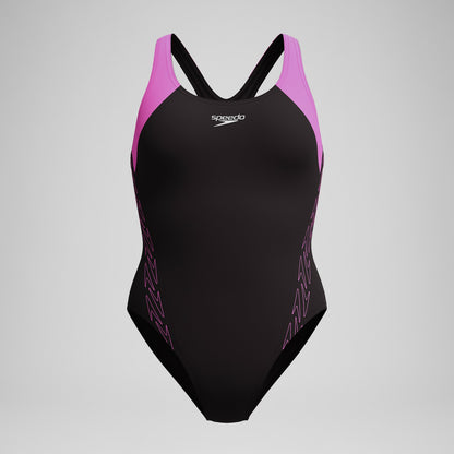 Speedo HyberBoom Splice Racerback Swimsuit Black/Pink