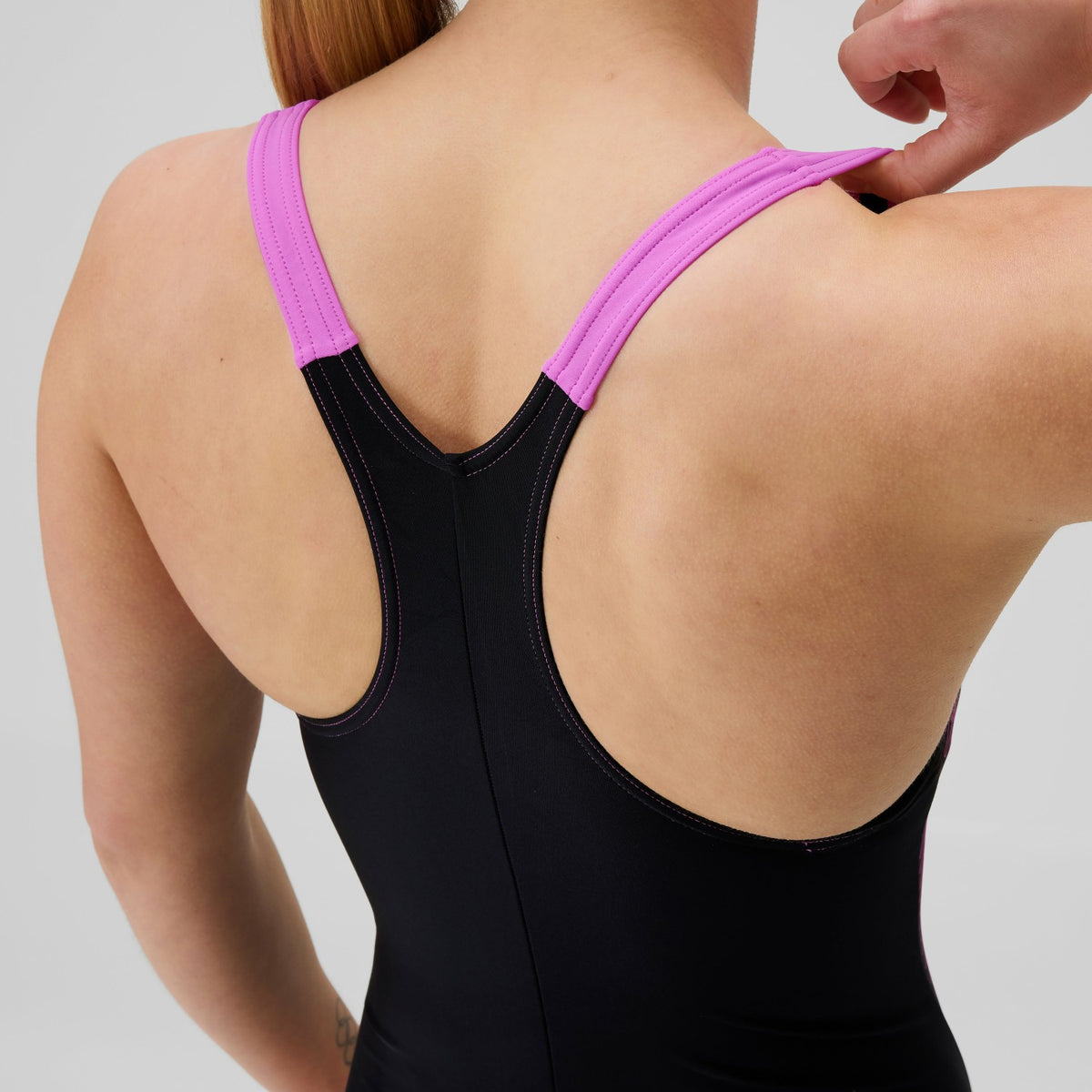 Speedo HyberBoom Splice Racerback Swimsuit Black/Pink