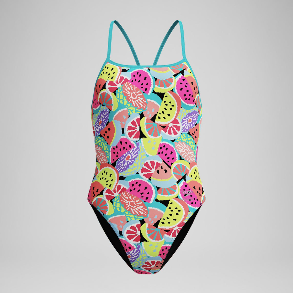 Speedo Club Training Printed Turnback Swimsuit Green
