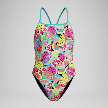 Speedo Club Training Printed Turnback Swimsuit Green