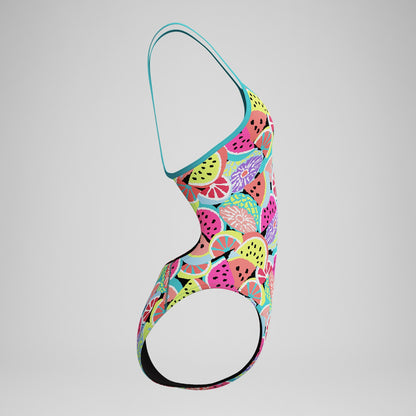 Speedo Club Training Printed Turnback Swimsuit Green
