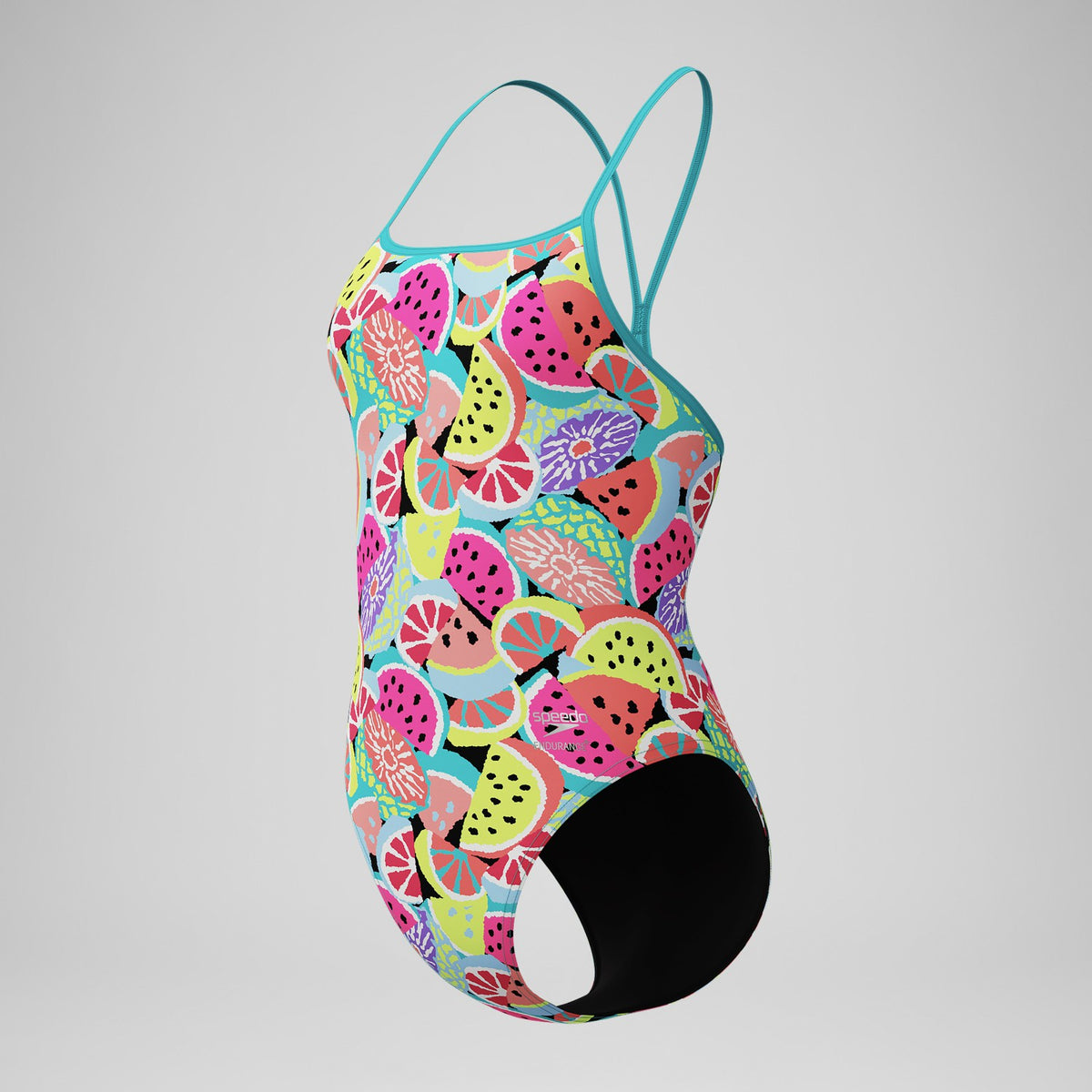 Speedo Club Training Printed Turnback Swimsuit Green