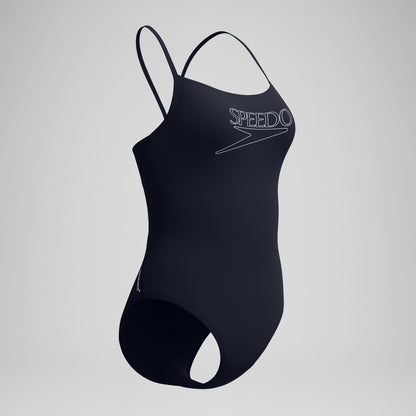 Speedo Endurance+ Logo Thinstrap Swimsuit Black