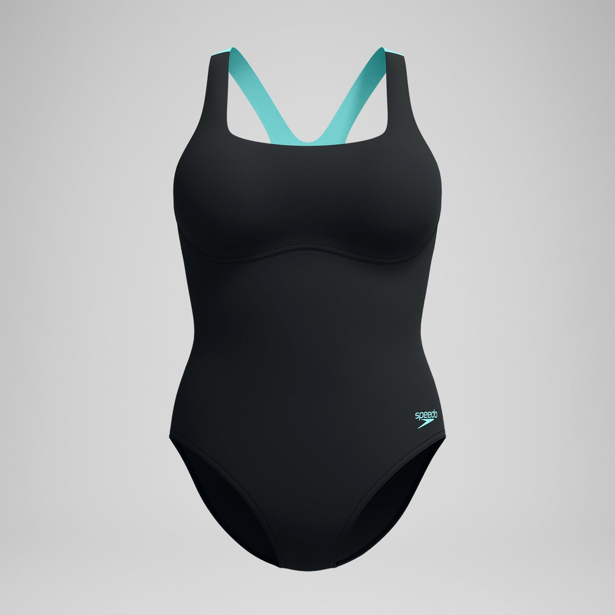 Speedo Racerback Swimsuit Black/Green