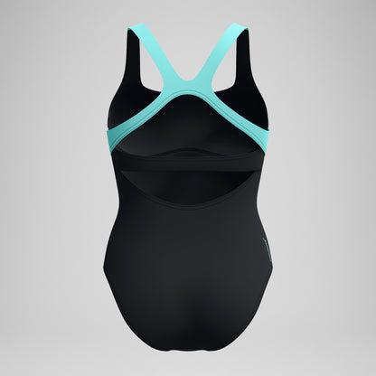 Speedo Racerback Swimsuit Black/Green