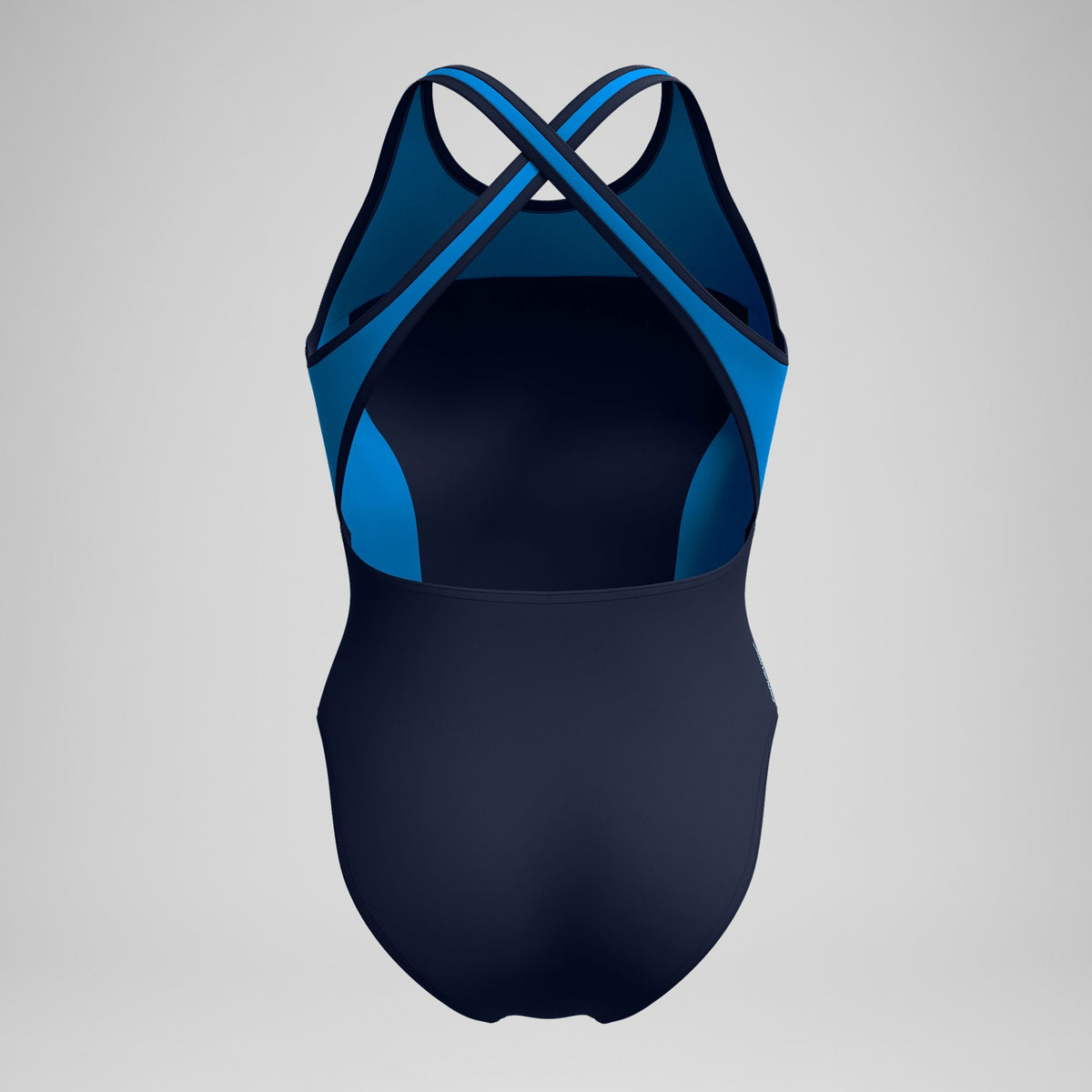 Speedo High Neck Splice Cross Back Swimsuit Navy/Blue
