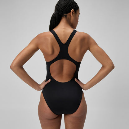 Speedo Medalist Printed Swimsuit Black/Green