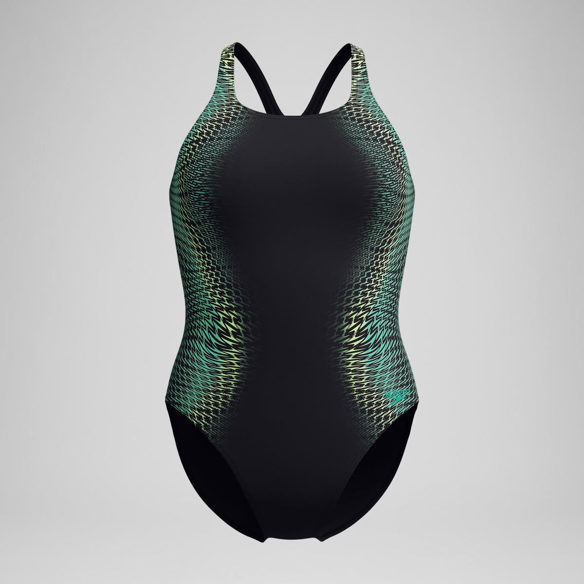 Speedo Medalist Printed Swimsuit Black/Green