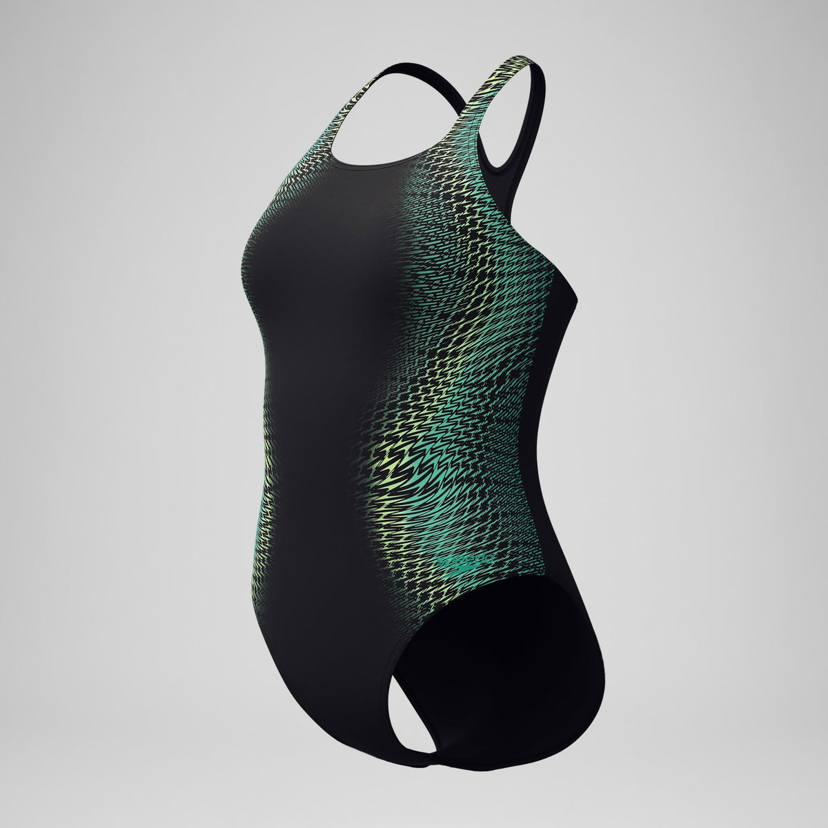 Speedo Medalist Printed Swimsuit Black/Green