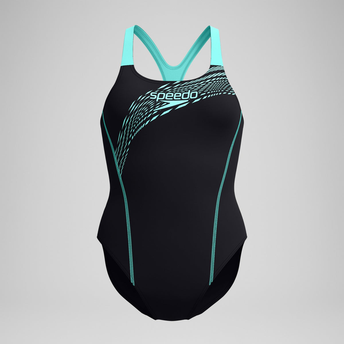 Speedo Medley Logo Swimsuit Black/Turquoise