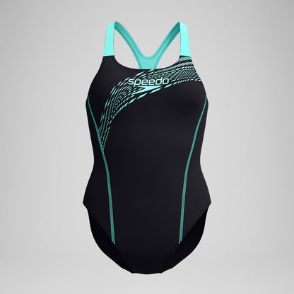 Speedo Medley Logo Swimsuit Black/Turquoise