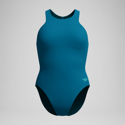 Speedo Racer Zip Swimsuit Dark Teal