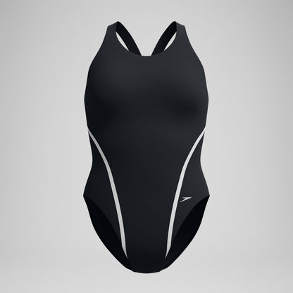Speedo V Class Movement Back Swimsuit Black/Grey