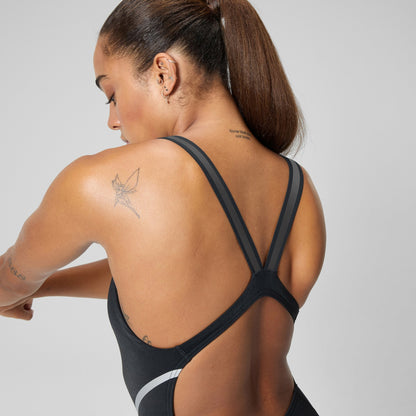 Speedo V Class Movement Back Swimsuit Black/Grey