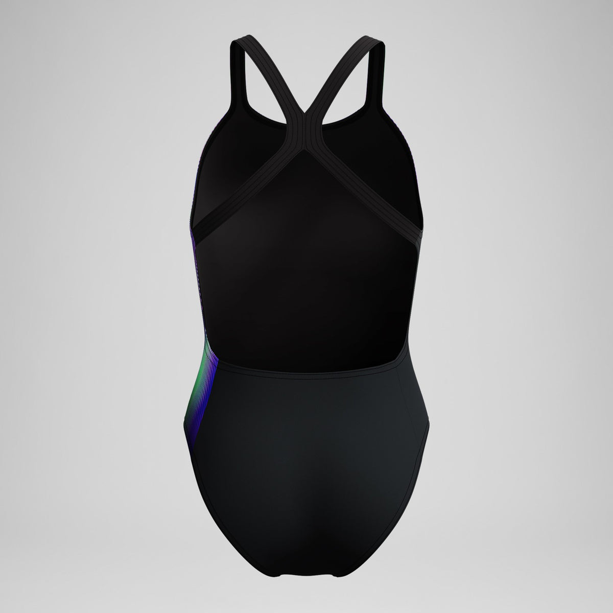 Speedo Club Training Printed Powerback Swimsuit Black/Purple