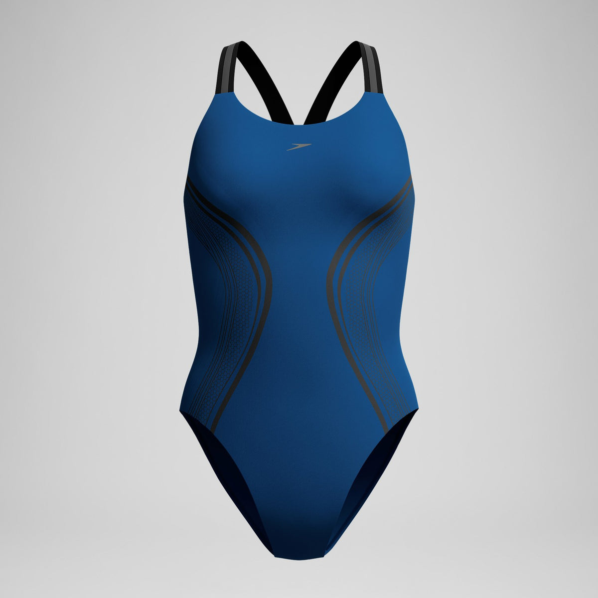 Speedo V Class Printed Performance Back Swimsuit Blue