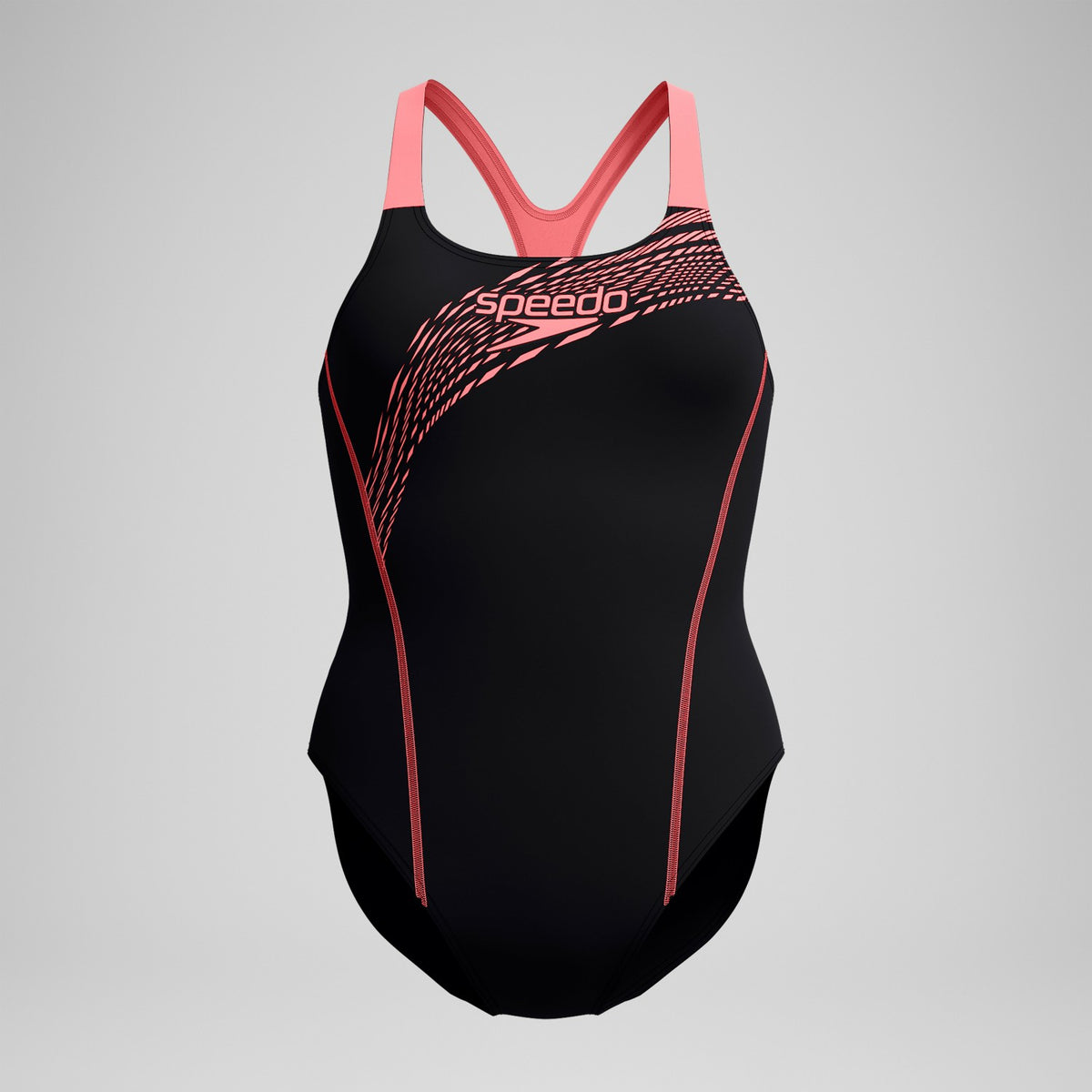 Speedo Medley Logo Swimsuit Black/Coral