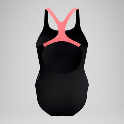 Speedo Medley Logo Swimsuit Black/Coral