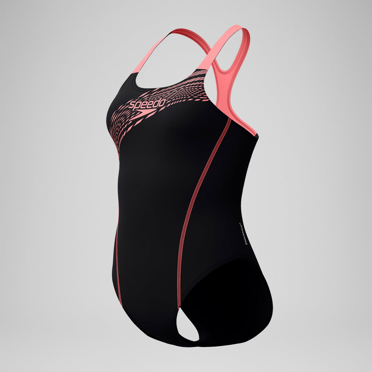 Speedo Medley Logo Swimsuit Black/Coral