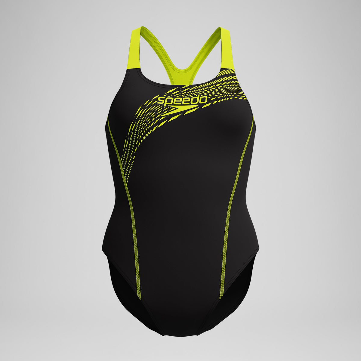 Speedo Medley Logo Swimsuit Black/Yellow