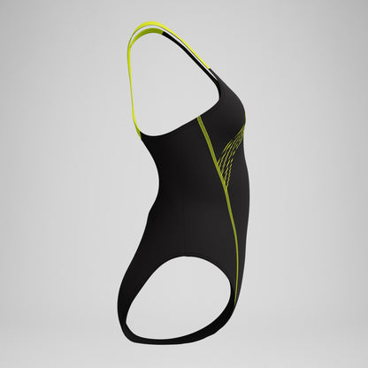 Speedo Medley Logo Swimsuit Black/Yellow