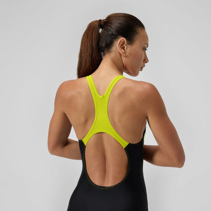 Speedo Medley Logo Swimsuit Black/Yellow