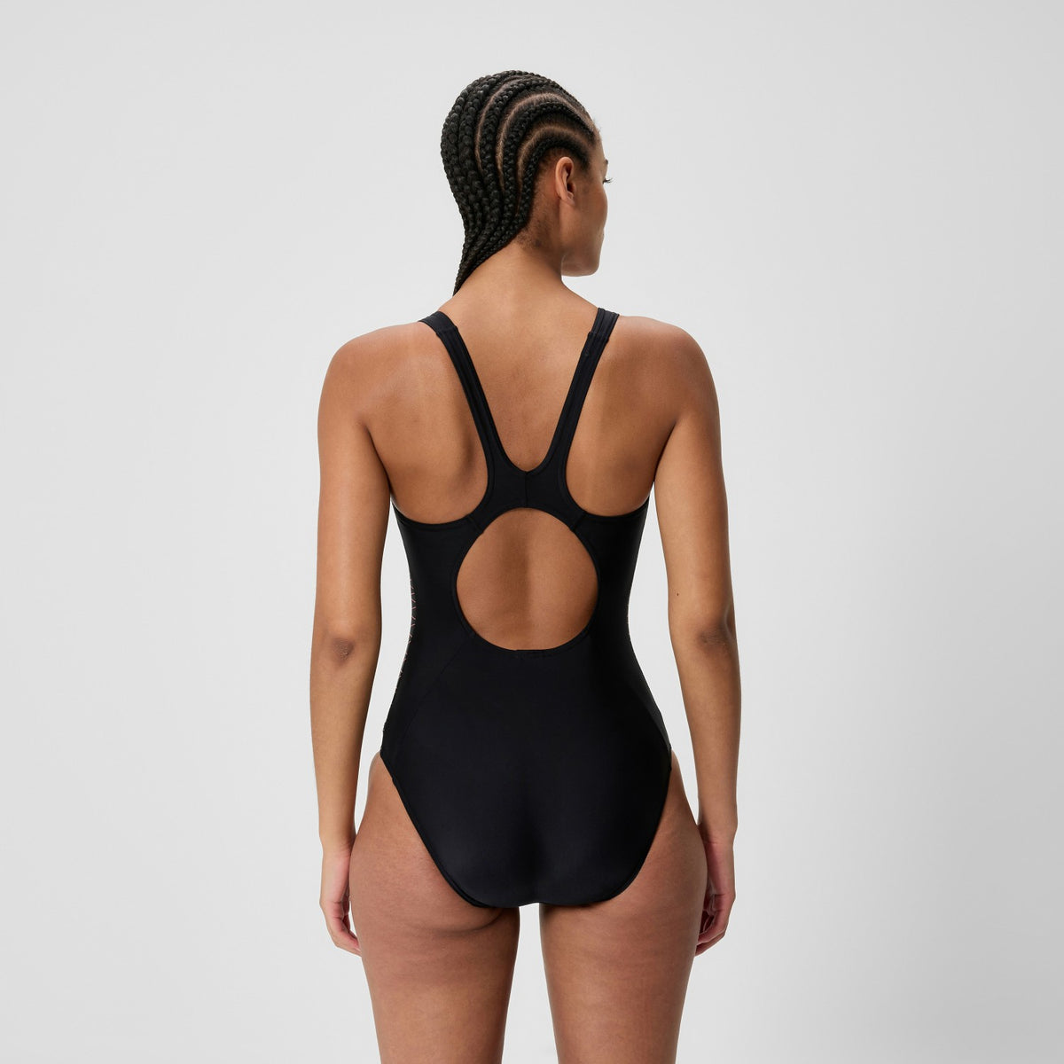 Speedo Placement Muscleback Swimsuit Black/Orange