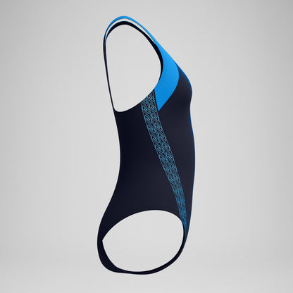 Speedo Placement Laneback Swimsuit Navy/Blue