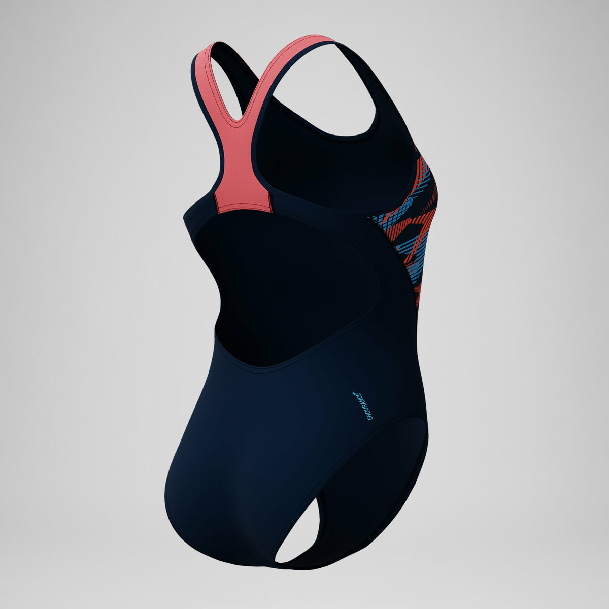 Speedo Placement Swimsuit Navy/Coral