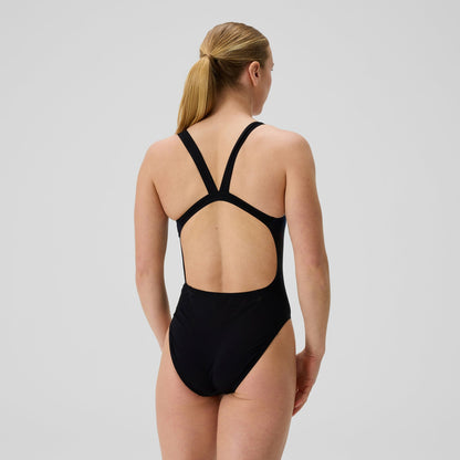 Speedo Club Training Printed Leaderback One Piece Black/Pink