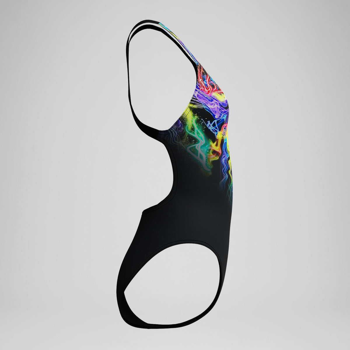Speedo Club Training Printed Powerback Swimsuit Black