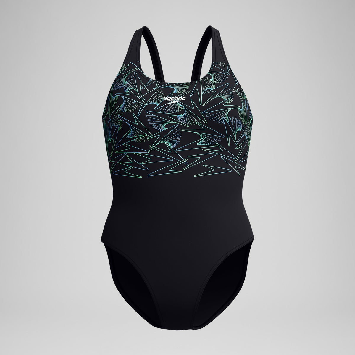 Speedo Hyperboom Placement Muscleback Swimsuit Black/Green