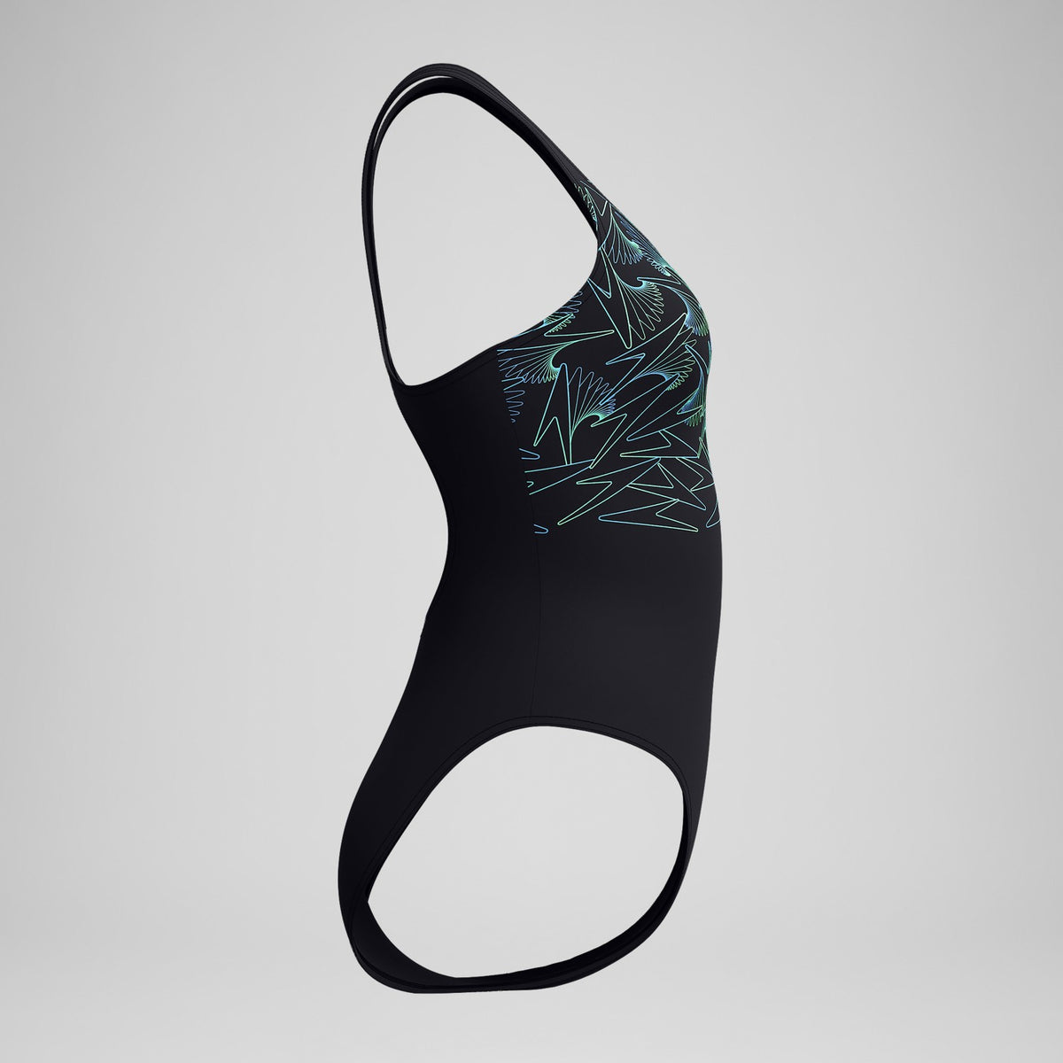 Speedo Hyperboom Placement Muscleback Swimsuit Black/Green
