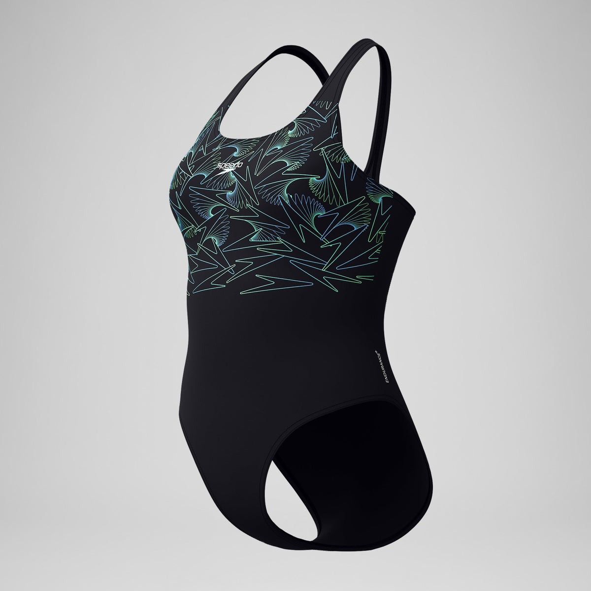 Speedo Hyperboom Placement Muscleback Swimsuit Black/Green