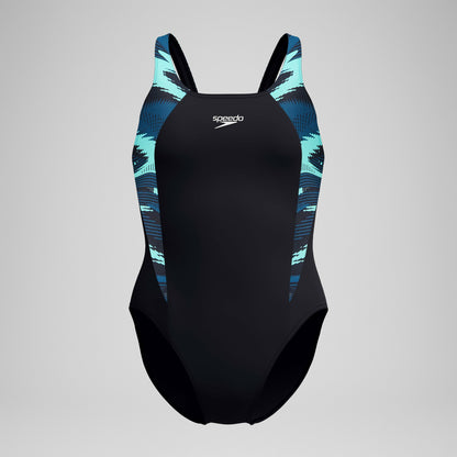 Speedo HyberBoom Splice Muscleback Swimsuit DarkTeal/Green