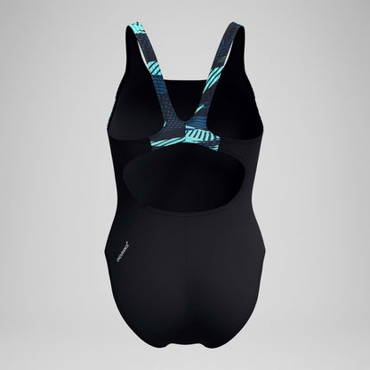 Speedo HyberBoom Splice Muscleback Swimsuit DarkTeal/Green