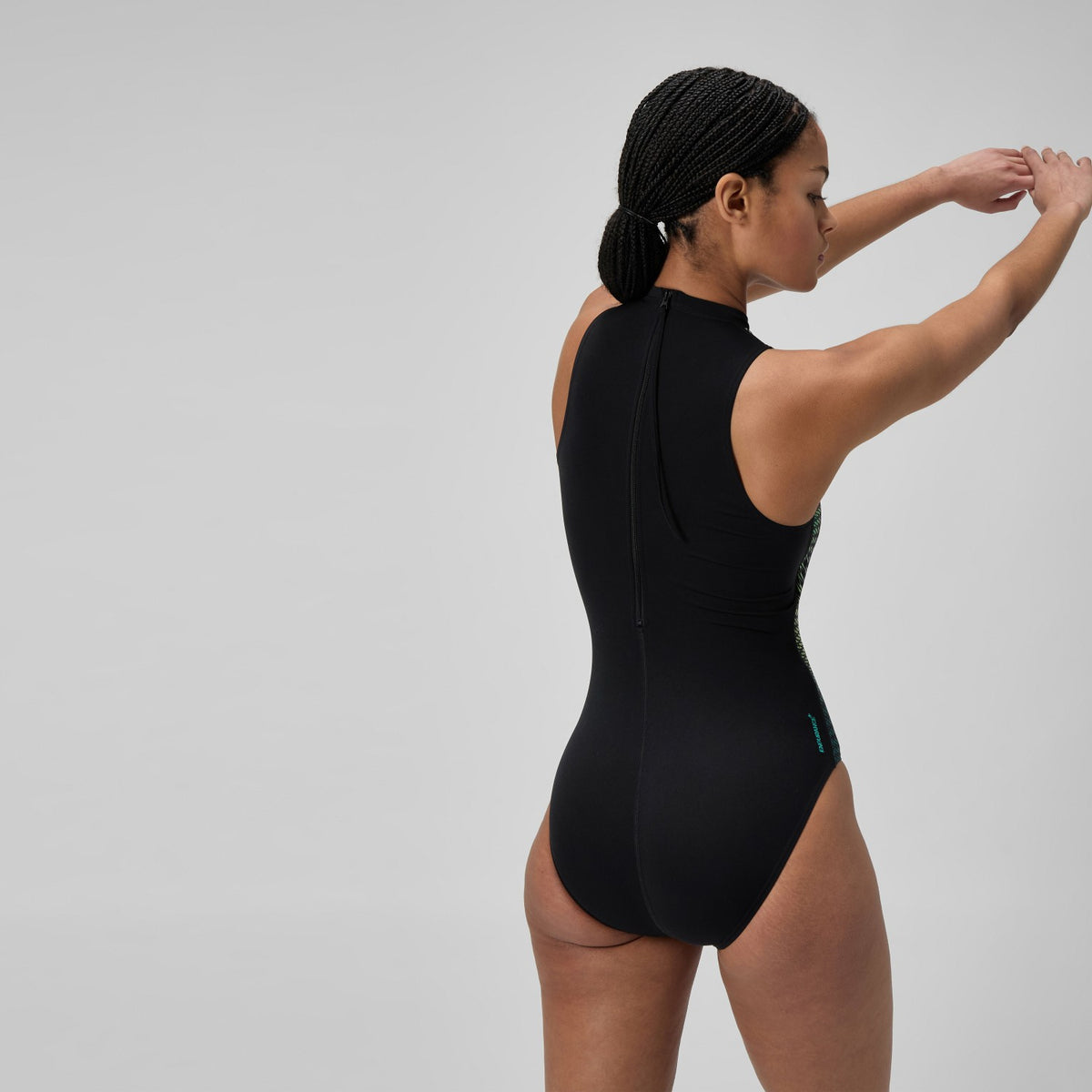 Speedo Printed Hydrasuit Black /Green