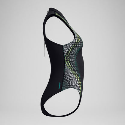 Speedo Printed Hydrasuit Black /Green