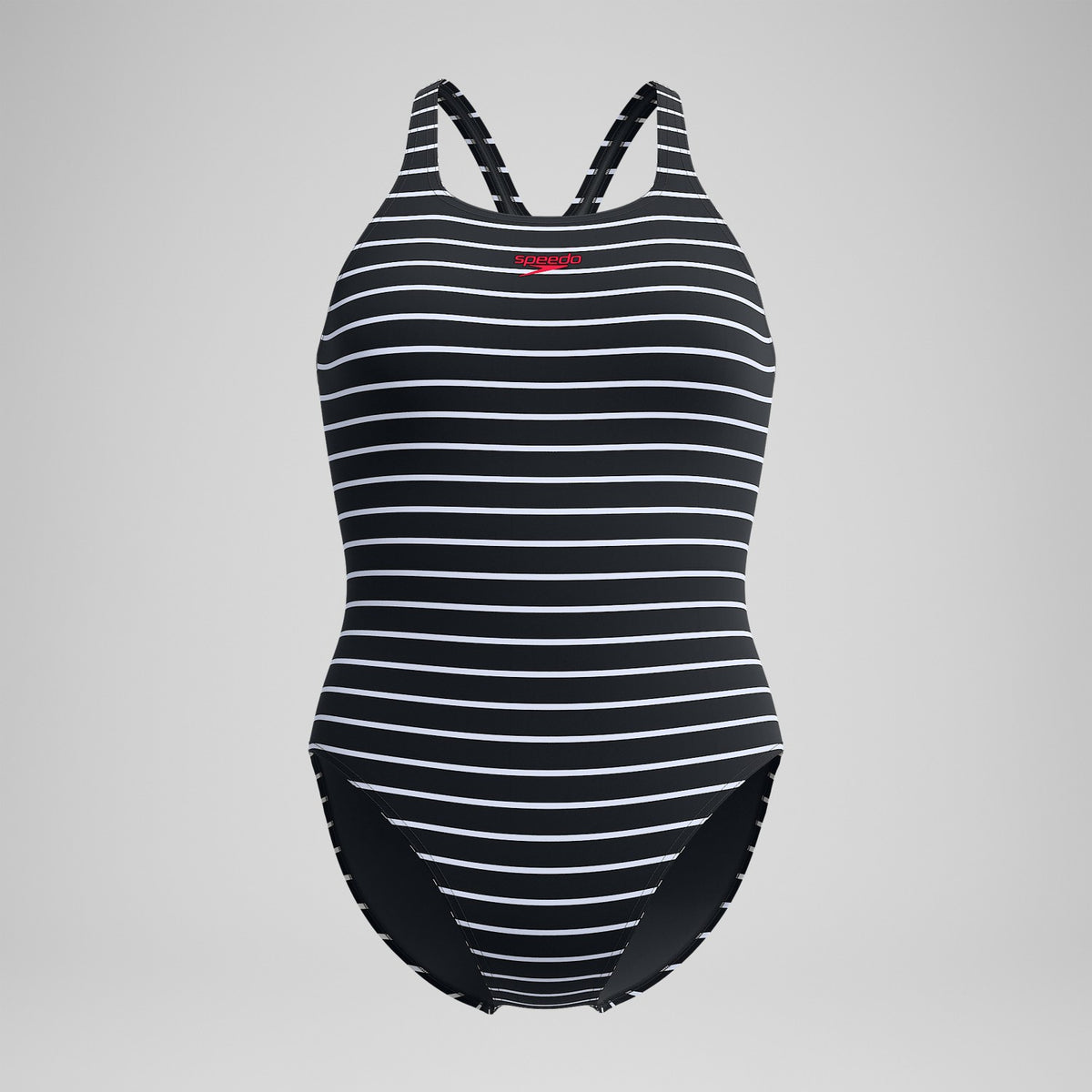 Speedo Endurance+ Printed Medalist Swimsuit Black