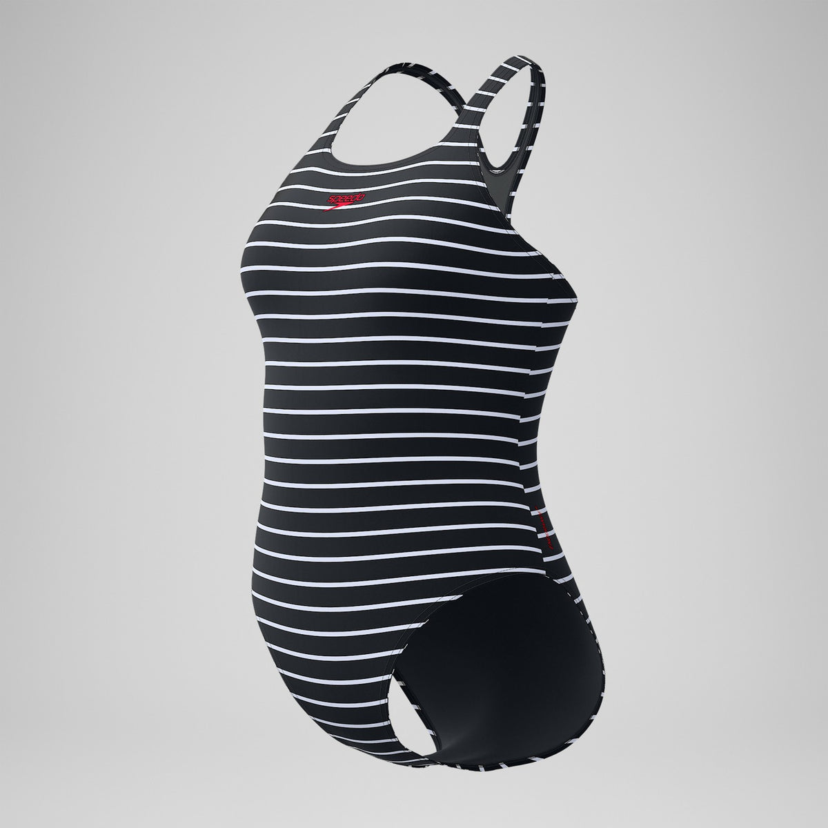 Speedo Endurance+ Printed Medalist Swimsuit Black