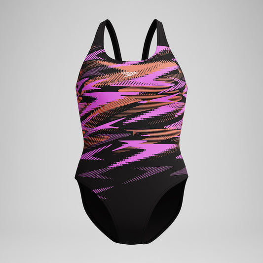 Speedo HyberBoom Placement Swimsuit Black/Coral