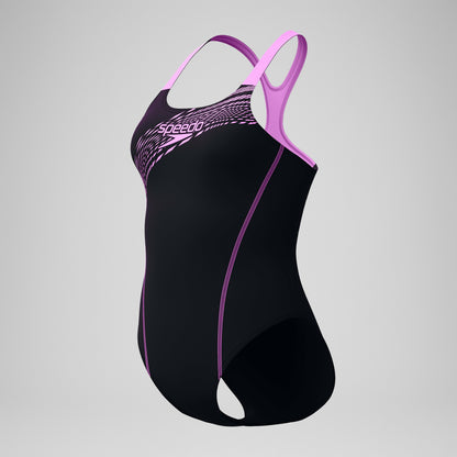 Speedo Medley Logo Swimsuit Black/Pink