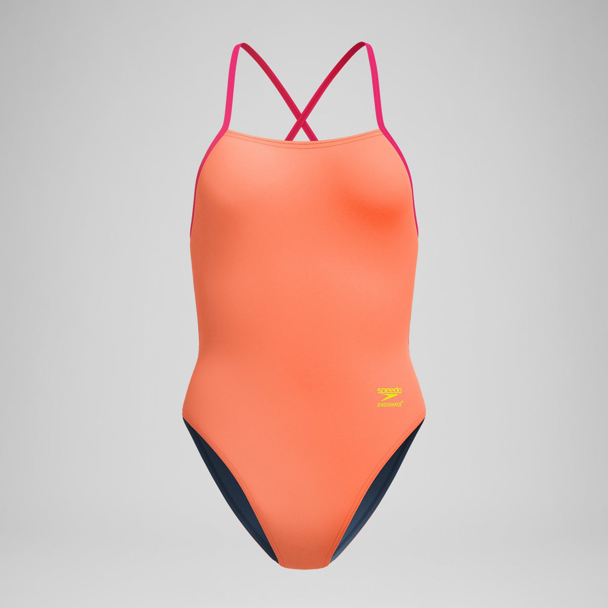 Speedo Club Training Solid Tie Back Swimsuit Orange