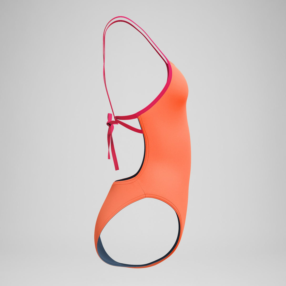 Speedo Club Training Solid Tie Back Swimsuit Orange