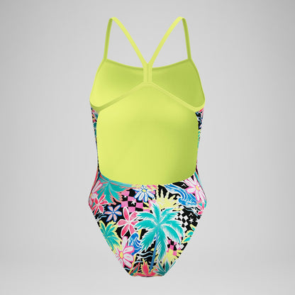 Speedo Club Training Printed V-Back 2.0 One Piece Green